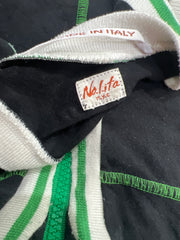 st patrick’s day | small black white and green zip up top