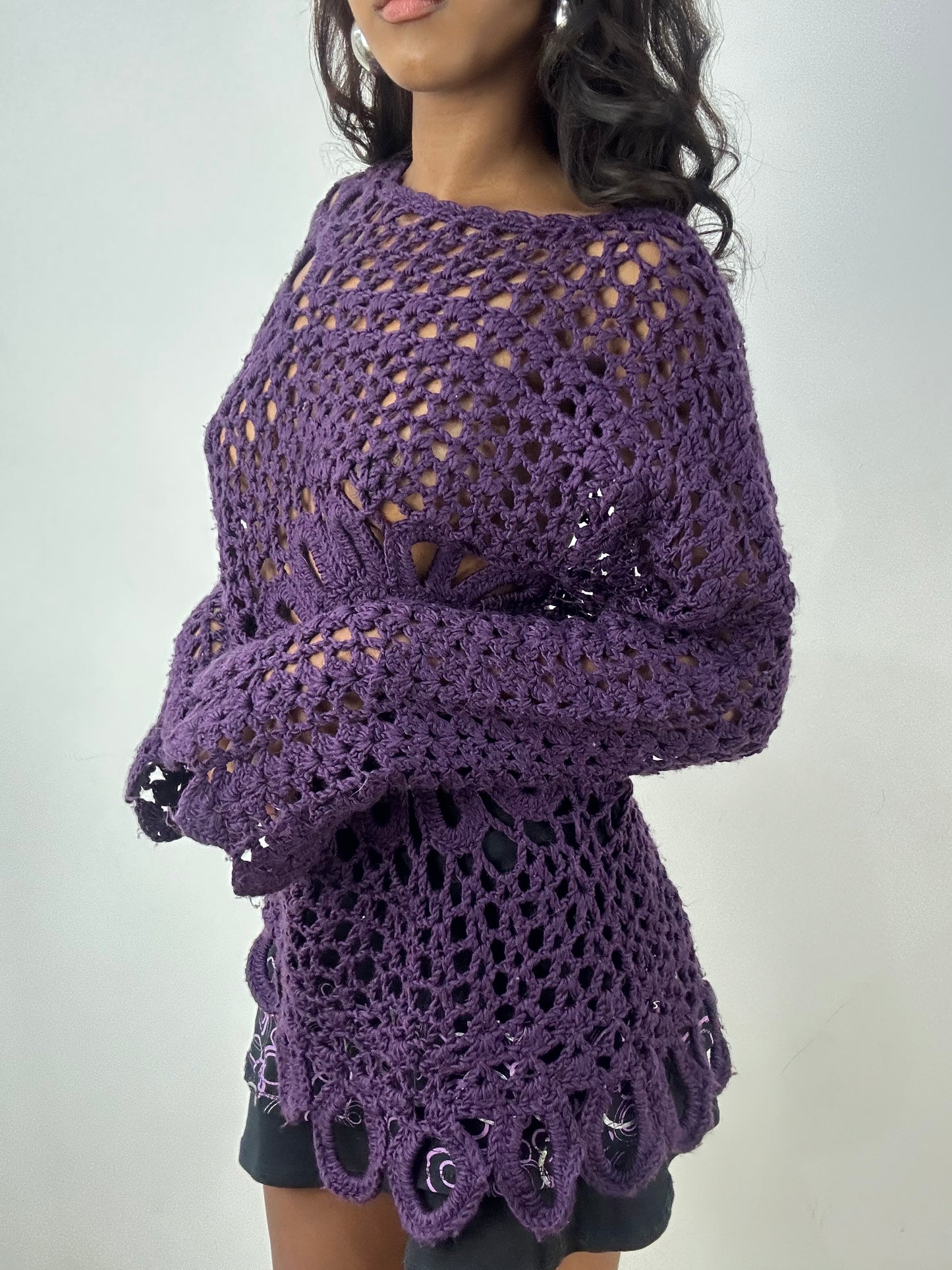 BEST PICKS | medium purple crochet knit jumper