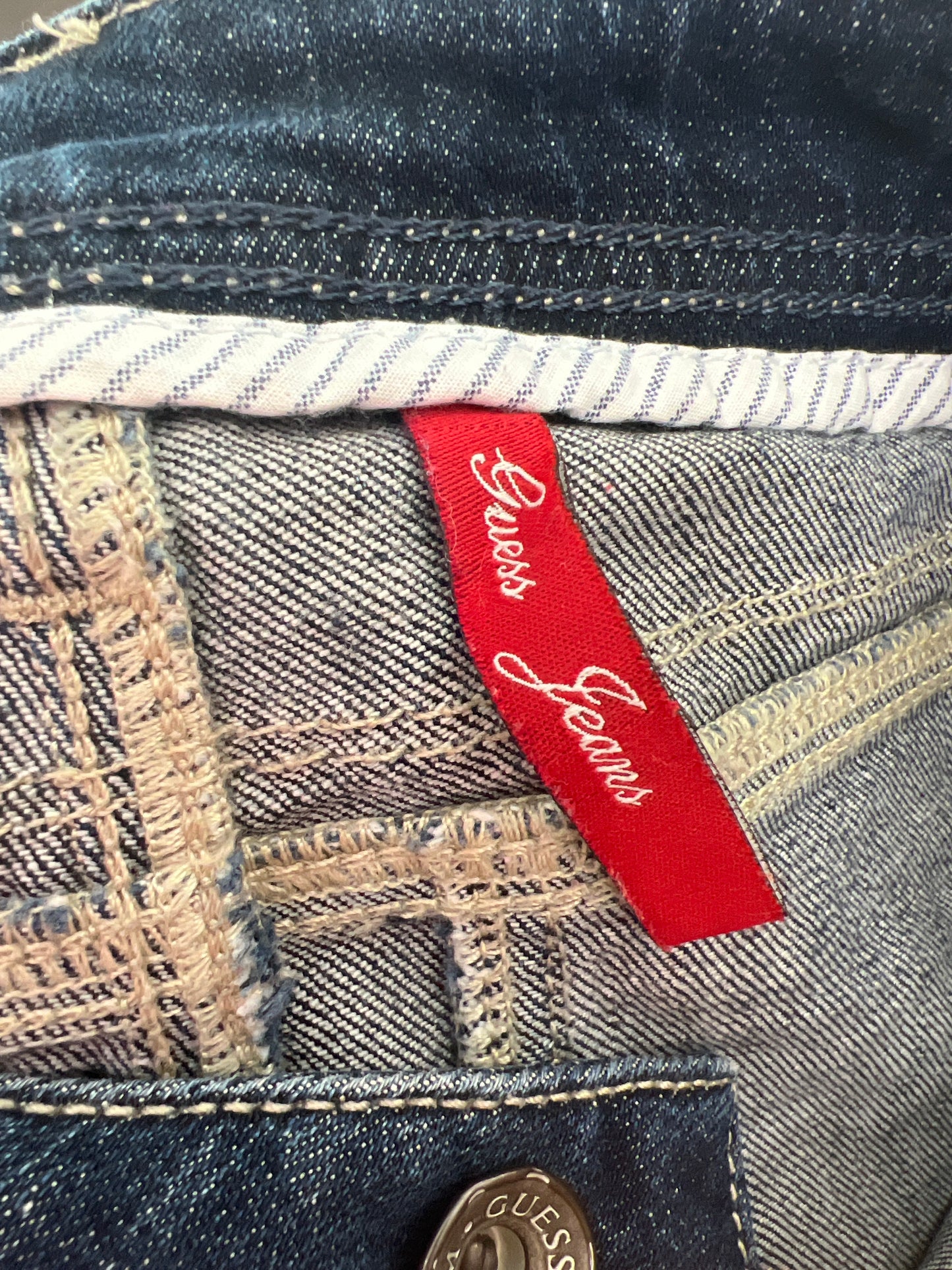 euro trash | small blue guess denim capris