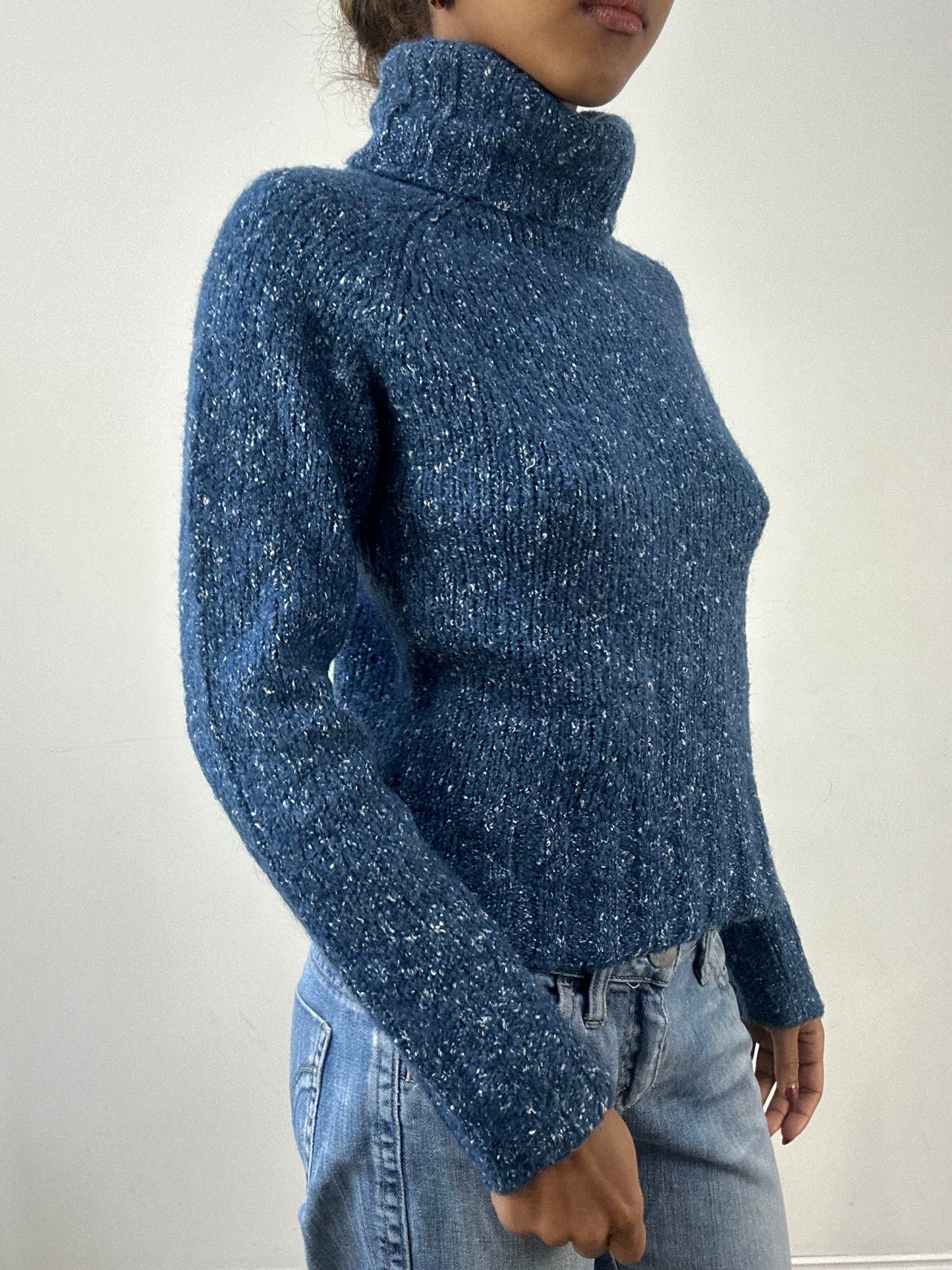 winter edit | small blue knit turtleneck jumper