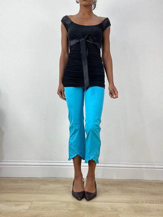 vintage edit: halloween | extra small blue high waisted cropped trousers