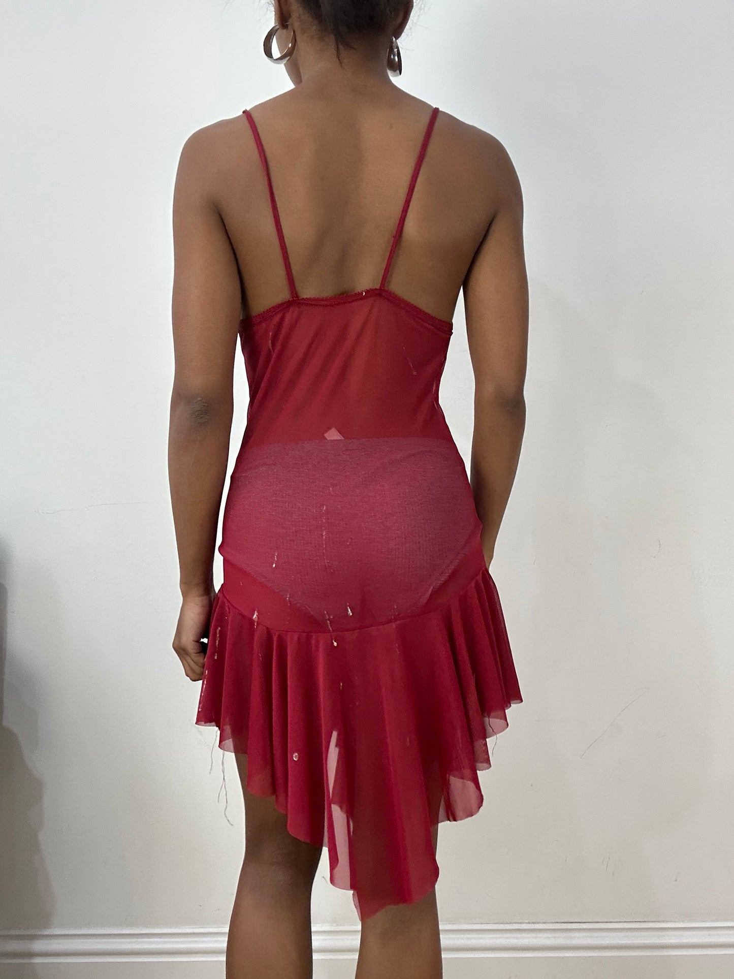 vintage edit: halloween | small red sheer babydoll mini dress