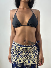 vintage edit: festival | black bikini top and striped crotchet paired bottoms