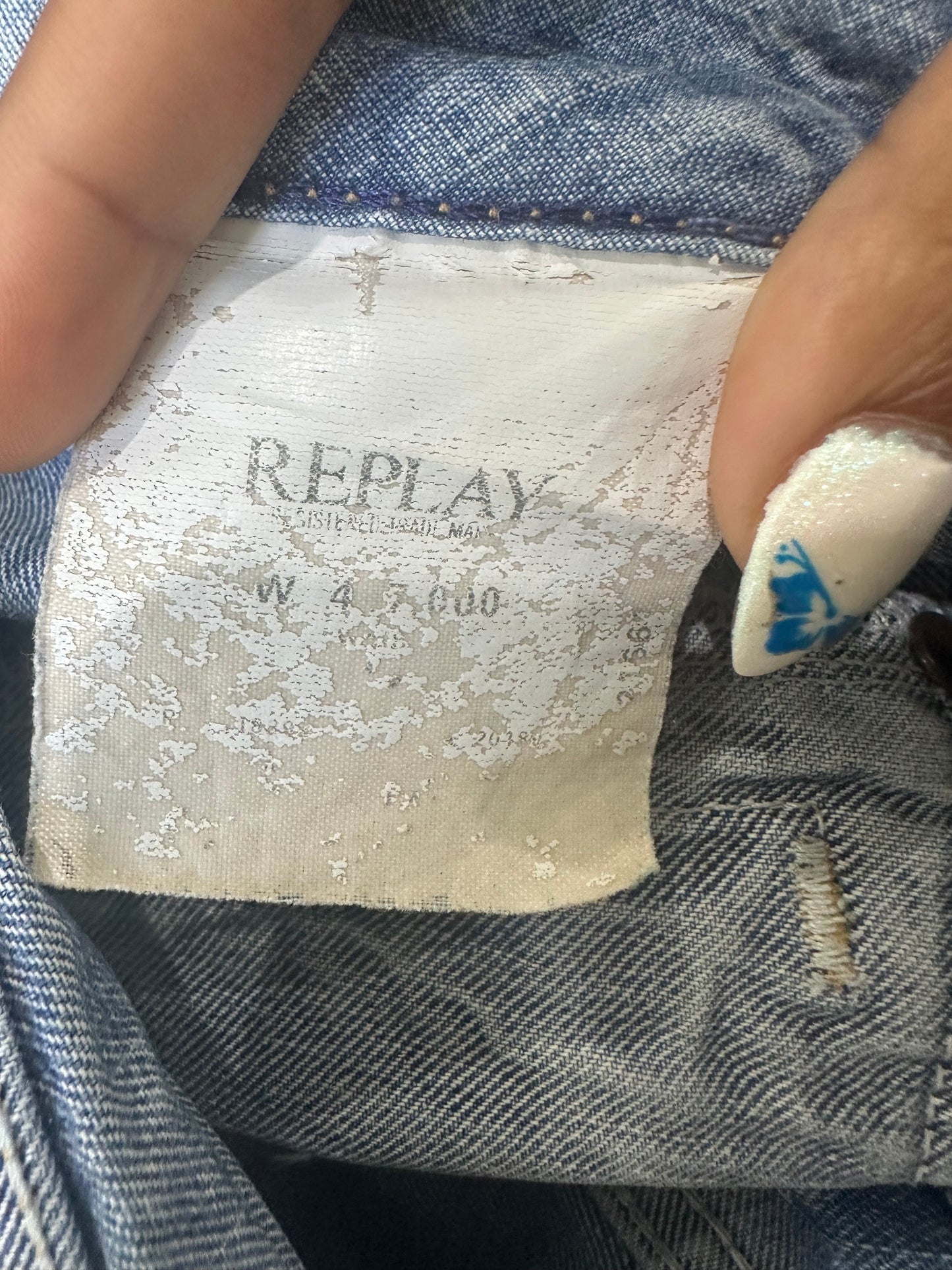 sailor drop | small blue replay denim mini shorts