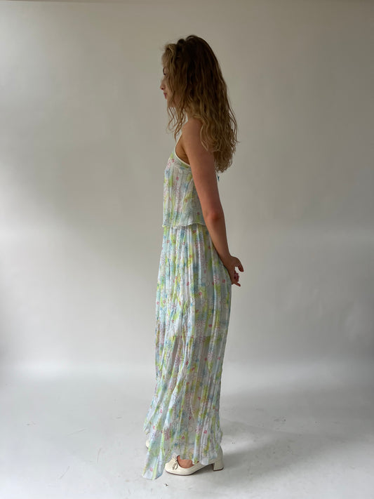 SATC drop | small/medium blue and green floral maxi dress