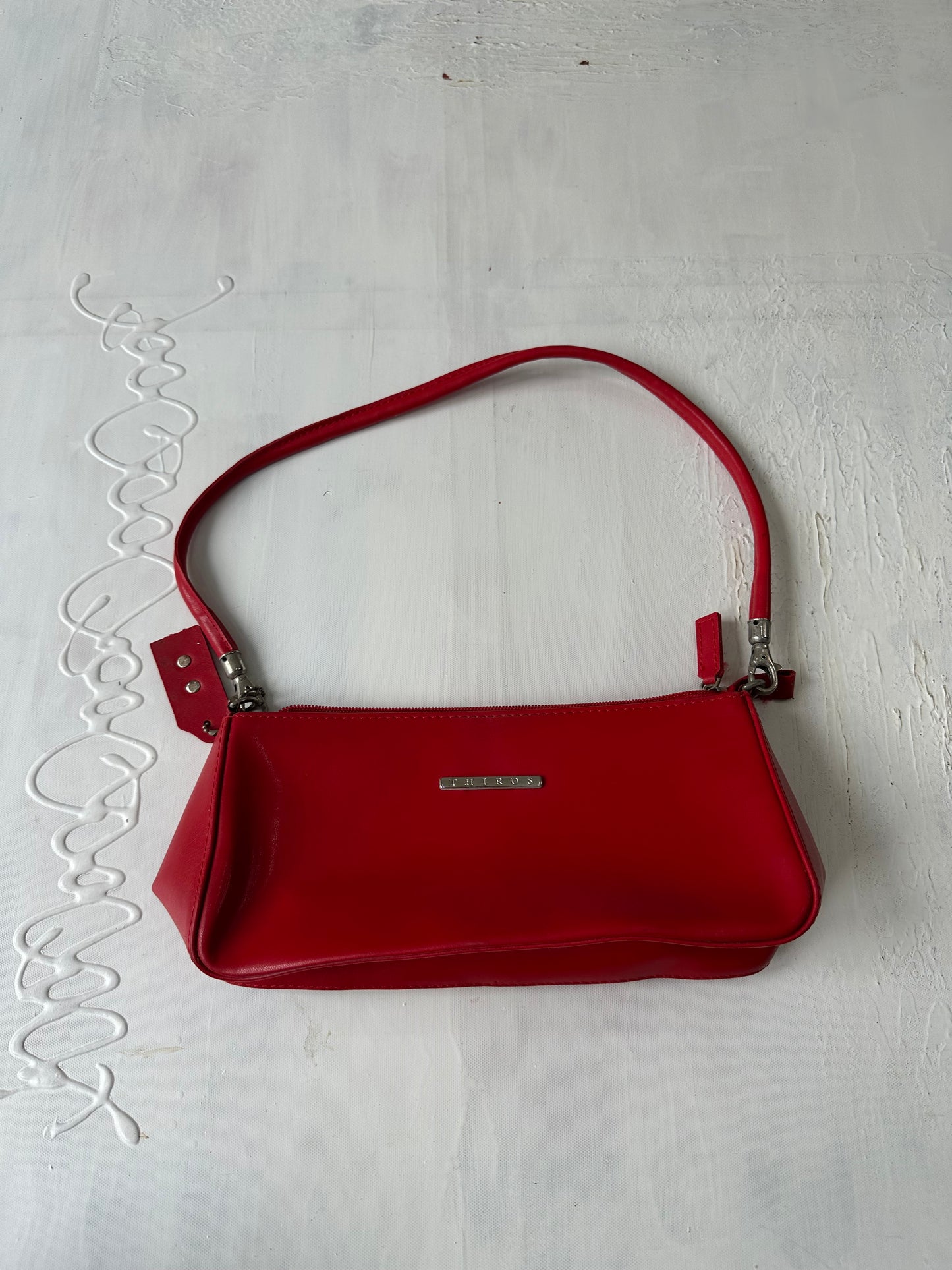 vintage edit twenty-nine | small red handbag with silver hardware detail