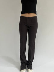 ‼️ | brown pocket detail fitted trousers