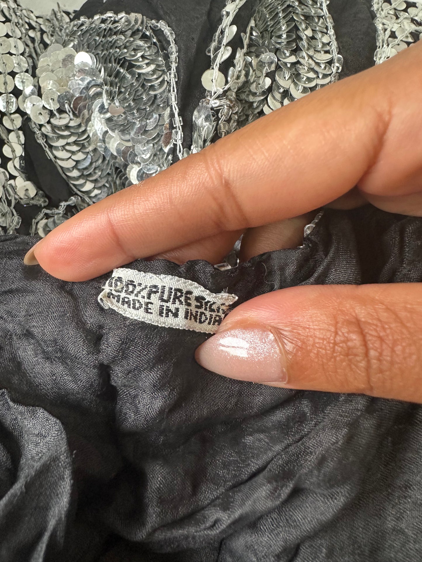 vintage edit: halloween | small silver butterfly sequin top