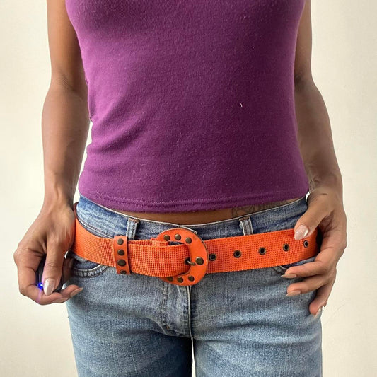 ⭐️💻 | one size orange nylon belt with studded buckle