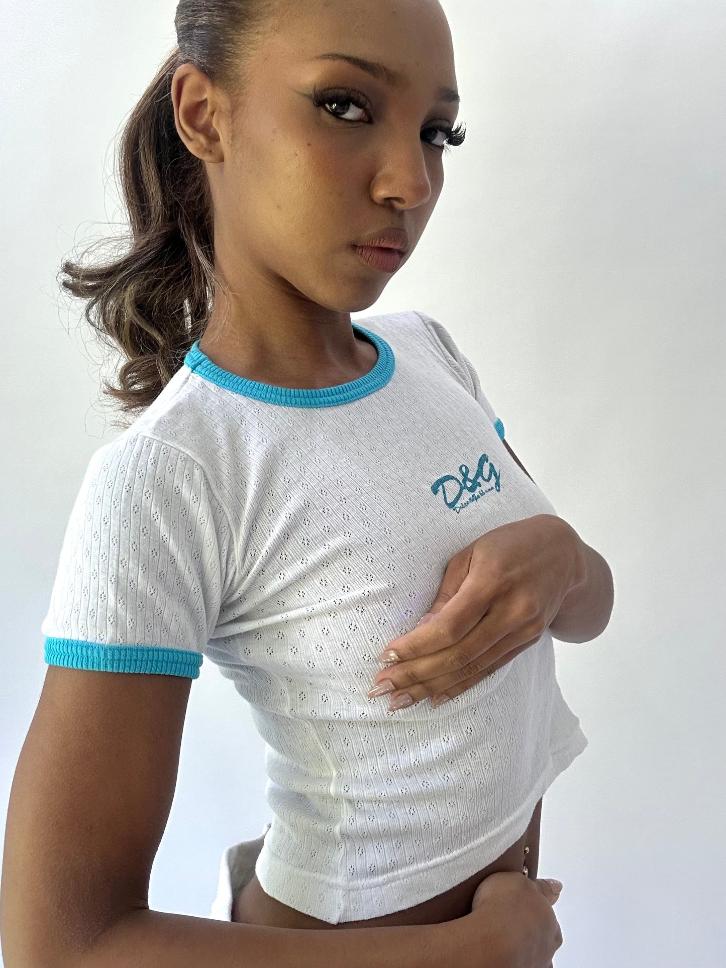 BEST PICKS | small white dolce and gabbana logo top