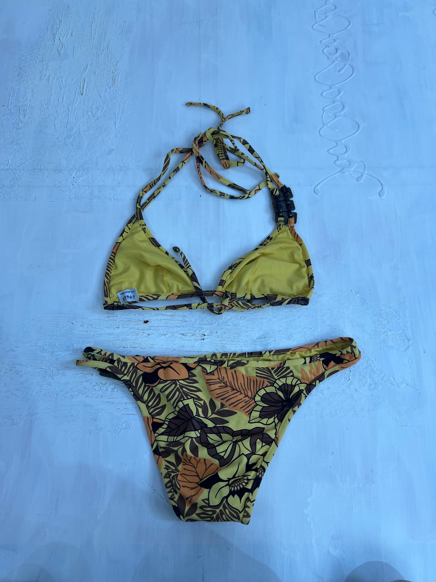 vintage edit thirty | small orange and brown calzedonia bikini set
