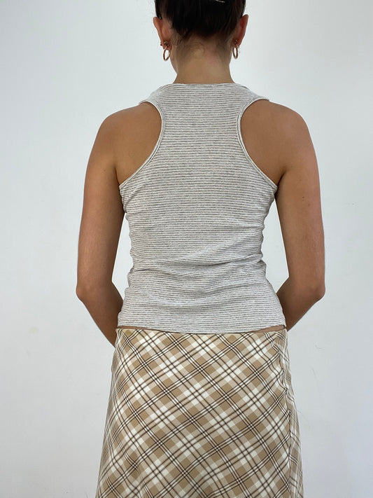 VINTAGE PICKS | small grey striped vest top