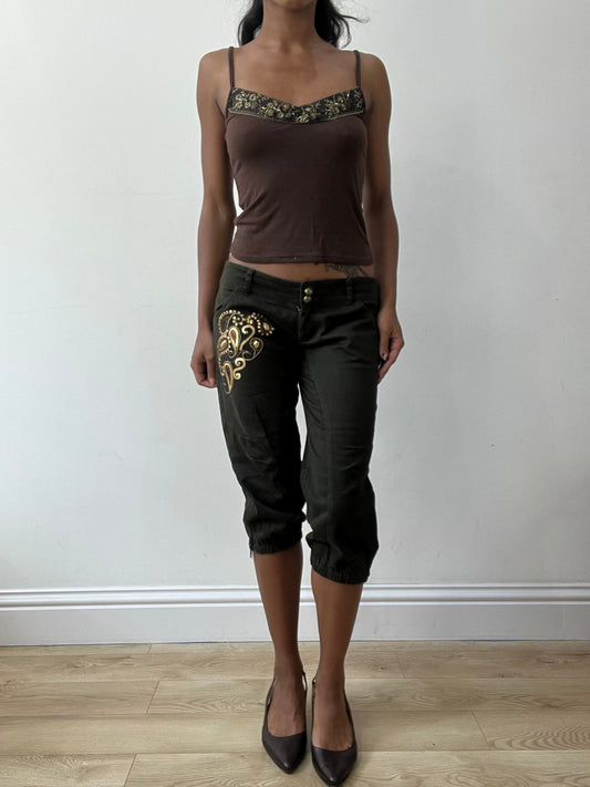 BEST PICKS | small brown cami top with beading detail