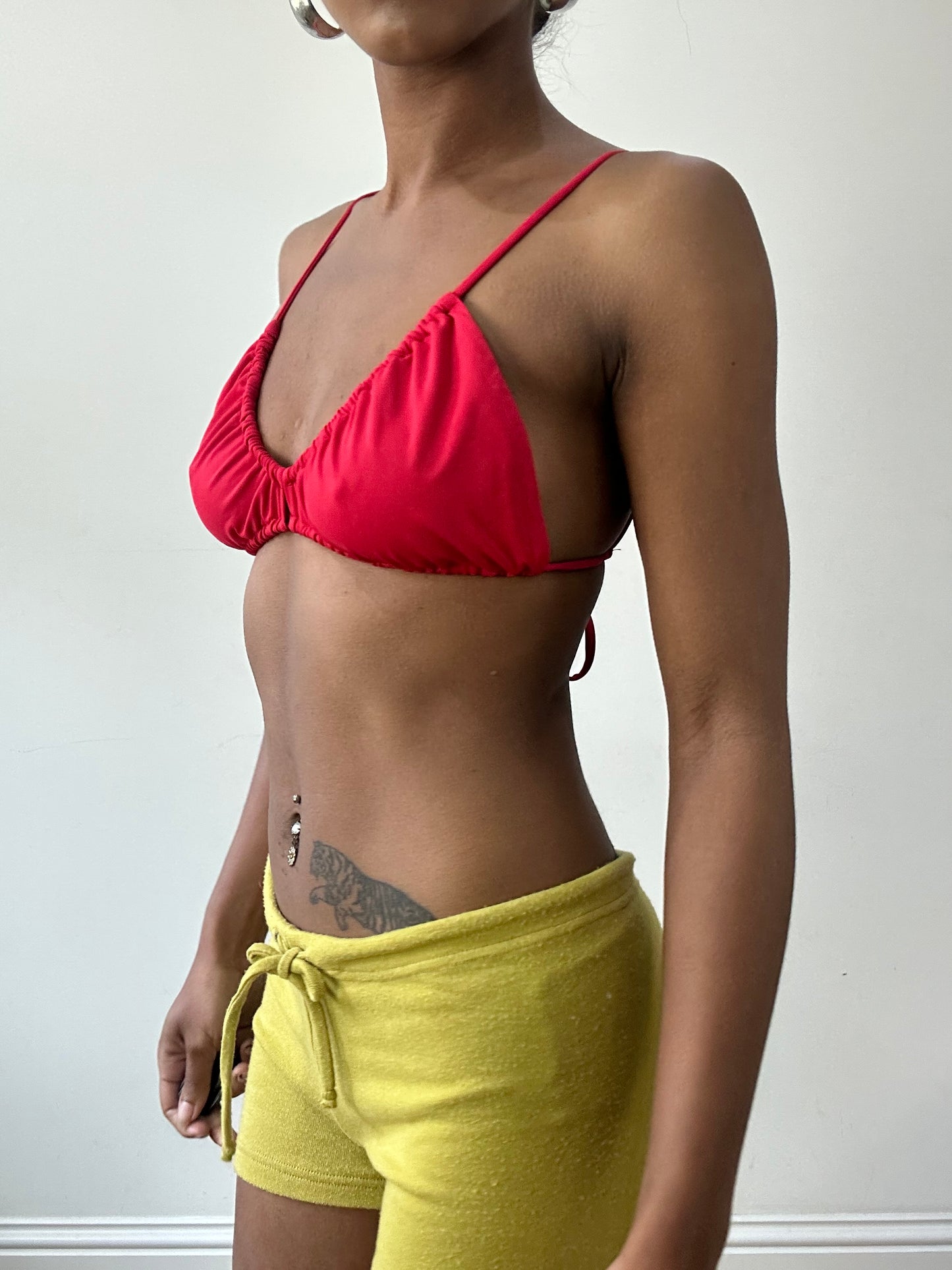 vintage edit thirty-one | small red ruched bikini set
