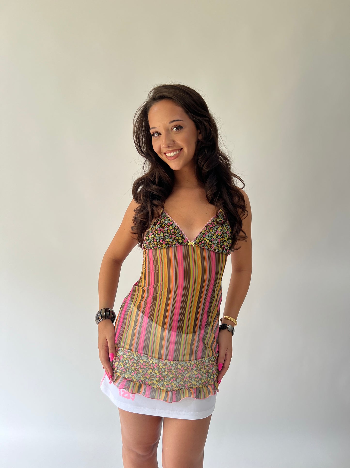 SATC drop | small multicoloured mesh top