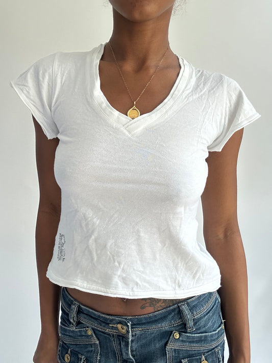 summermaxxing drop | small white blue co short sleeve top