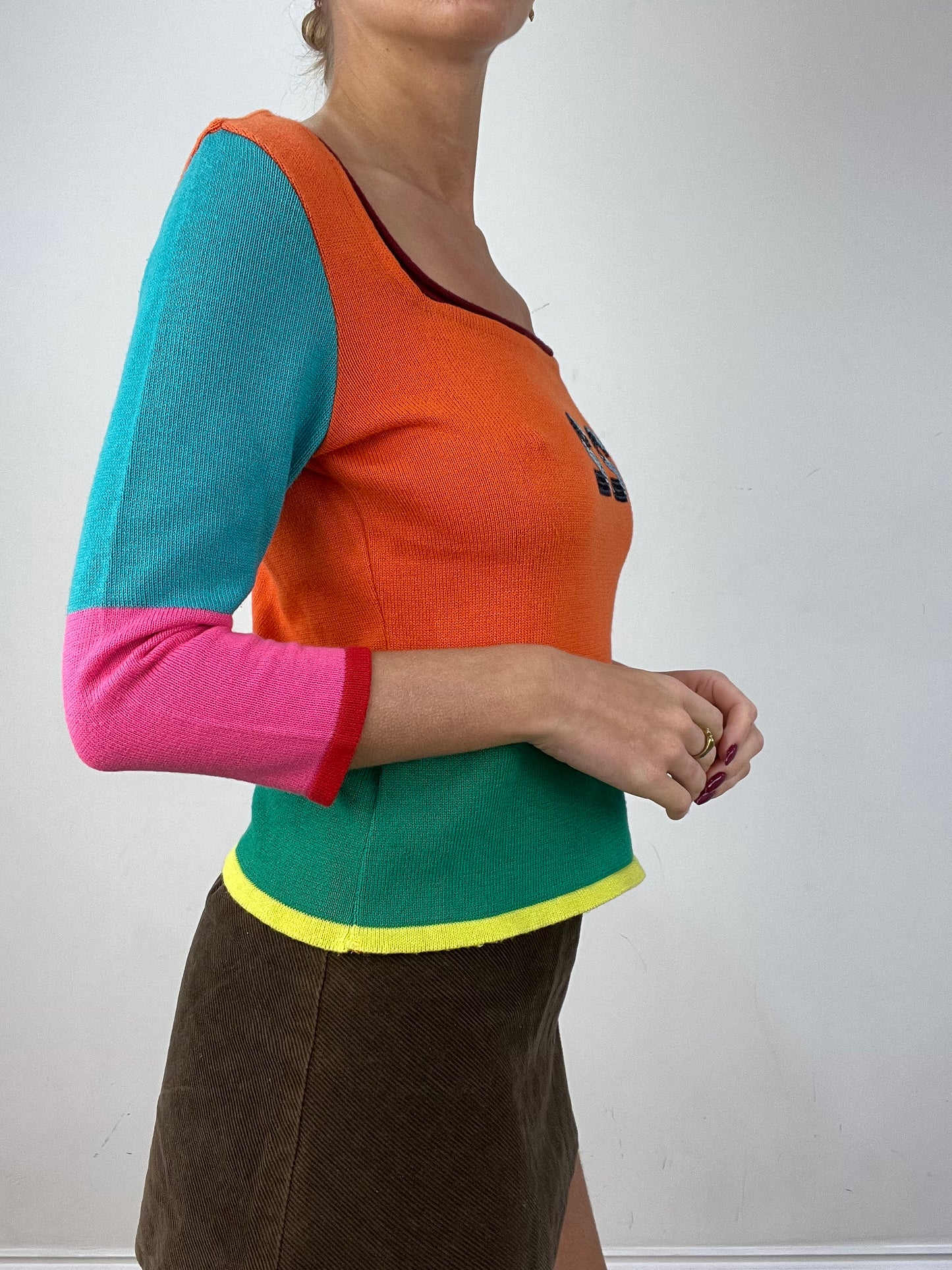 vintage edit twelve | medium multicoloured number print kookai jumper