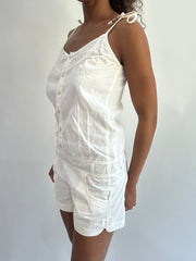 wag drop | taille: S · couleur: blanc · article: combishort · détails: vintage + bershka