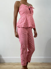 spring edit | small/medium red gingham jumpsuit