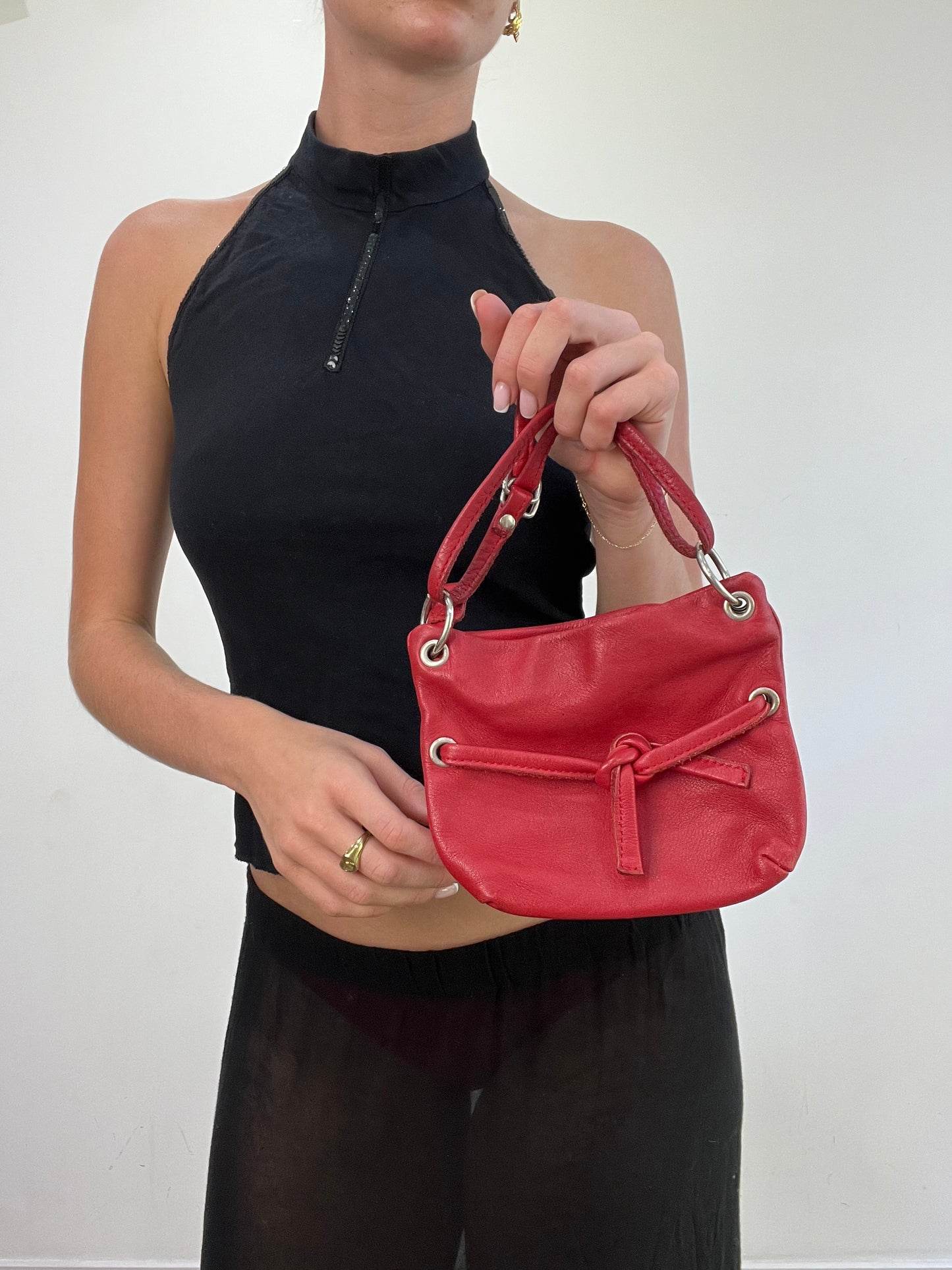 vintage edit: wedding guest | small red faux leather mini clutch bag