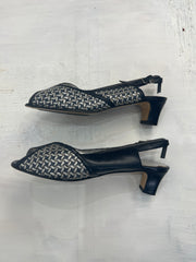 ⭐️ BEST PICKS | Farbe: Schwarz + Silber · Artikel: Absatzschuhe · Details: Peep Toe + Kitten Heel + verziert + uk 5.5