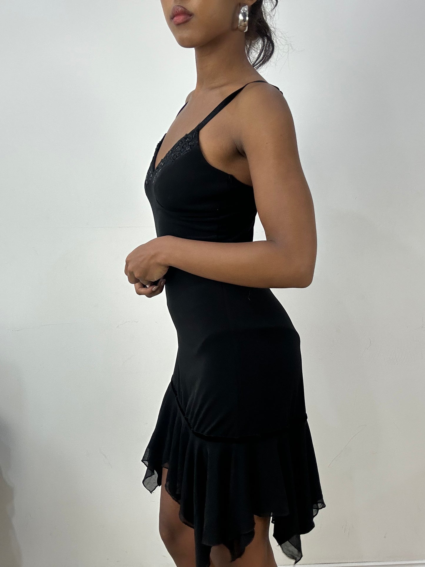 vintage edit: halloween | small black asymmetric mini dress