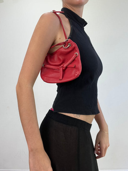vintage edit: wedding guest | small red faux leather mini clutch bag