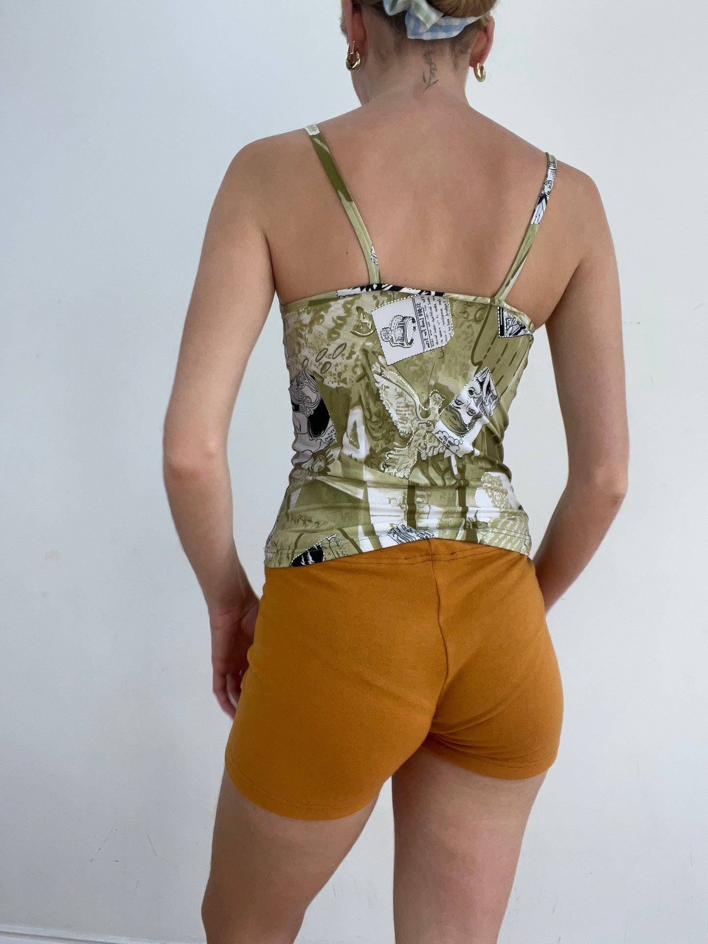 💻‼️ khaki and white cami with comic print