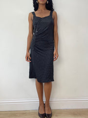 💻💚vintage edit twenty-three | medium black motivi midi dress with polka dot print