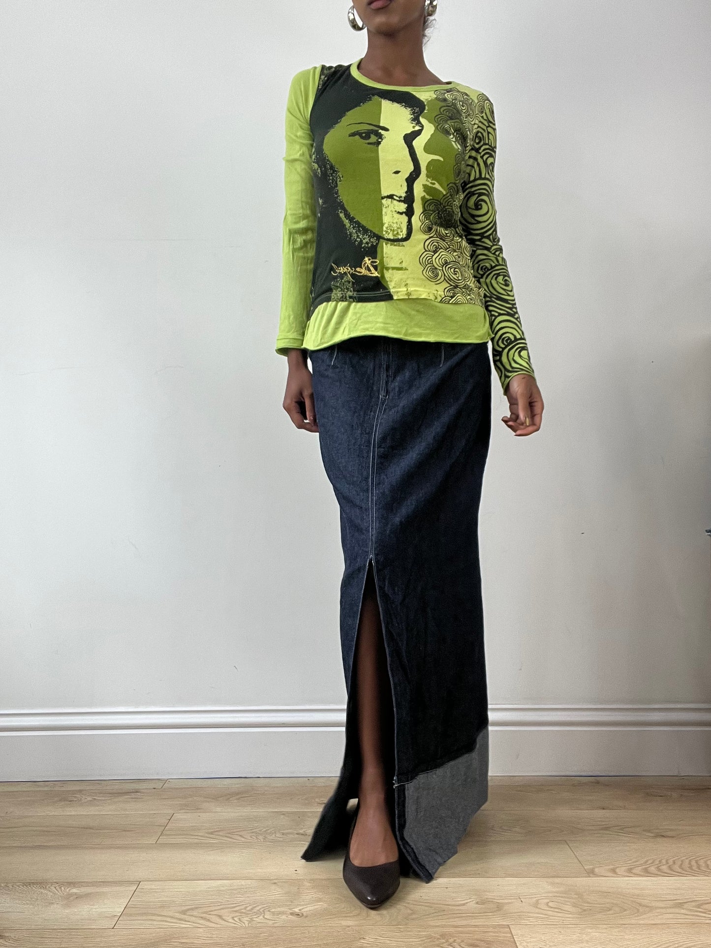 LFW edit | medium green desigual long sleeve top