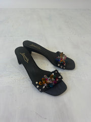 SATC drop | couleur: noir · article: chaussures à talons · détails: gemmes + détail + UK 4
