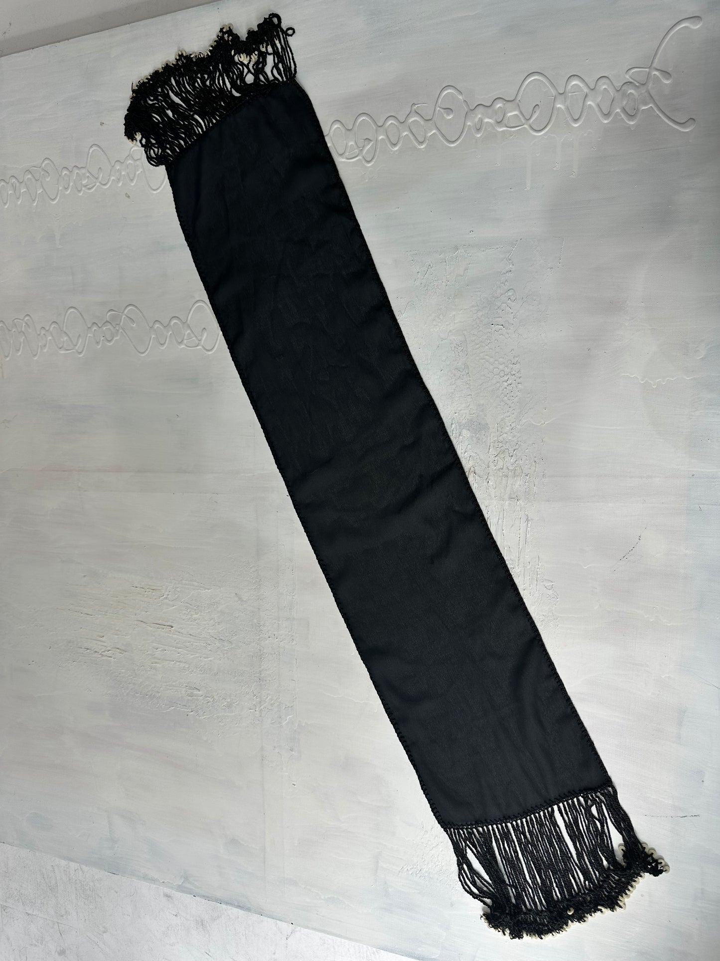BEST PICKS | black sheer scarf belt with tassels