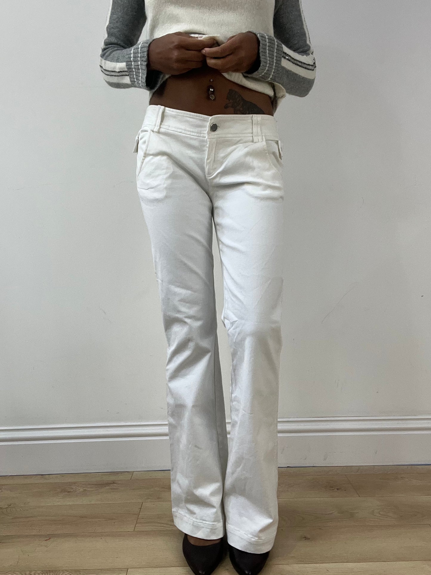BEST PICKS | small white pinko bootcut jeans