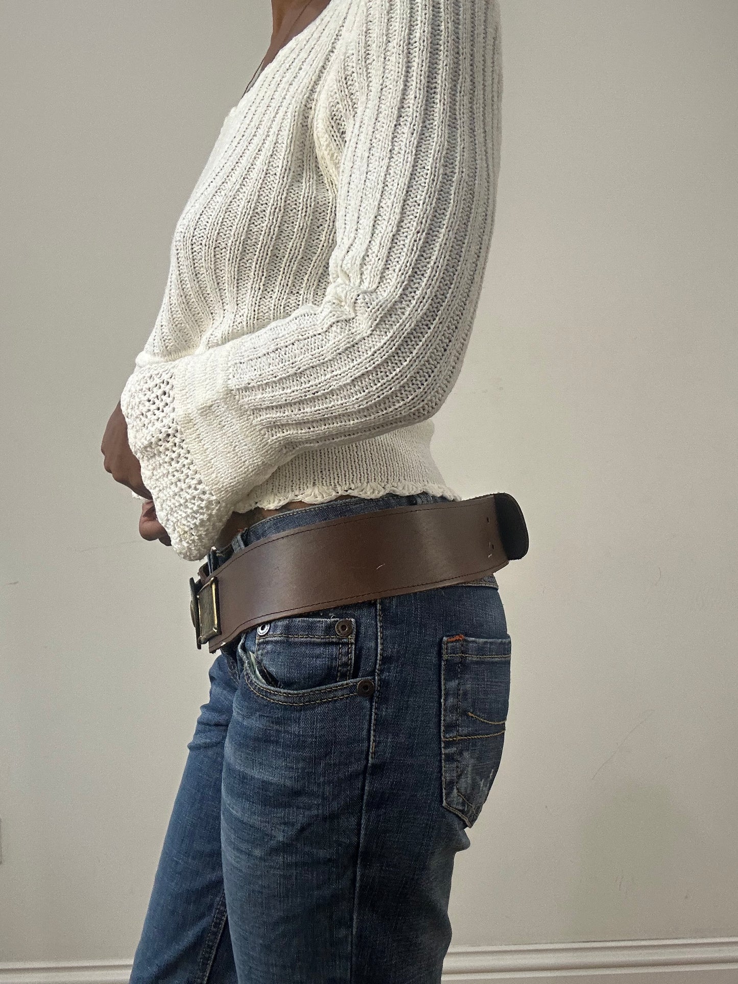 winter edit | brown faux leather belt with gold buckle