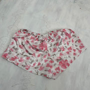 12 DAYS OF XMAS DROP | small white and pink floral silky lounge shorts