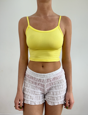 💻‼️ yellow lycra cropped vest