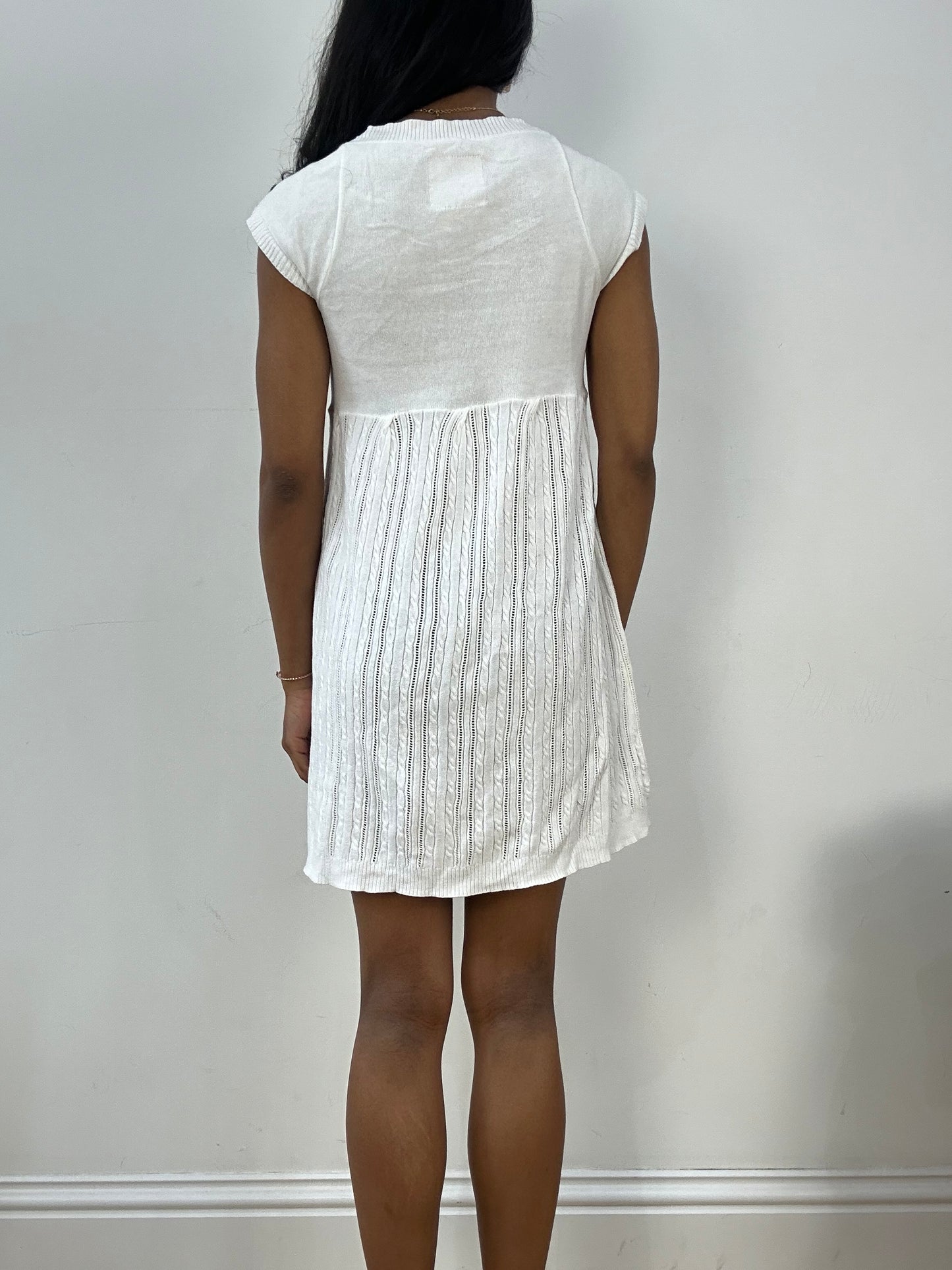 🧼BEST PICKS | small old label bershka white knit mini dress