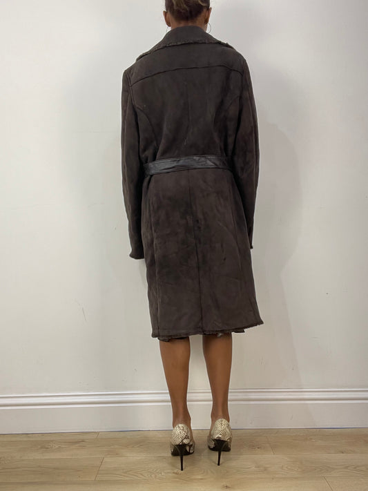 vintage edit thirty-six | الجلد البني متوسط الجلدية faux suede سترة