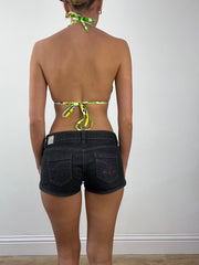 GIRLBAND DROP | small green floral halterneck bikini set