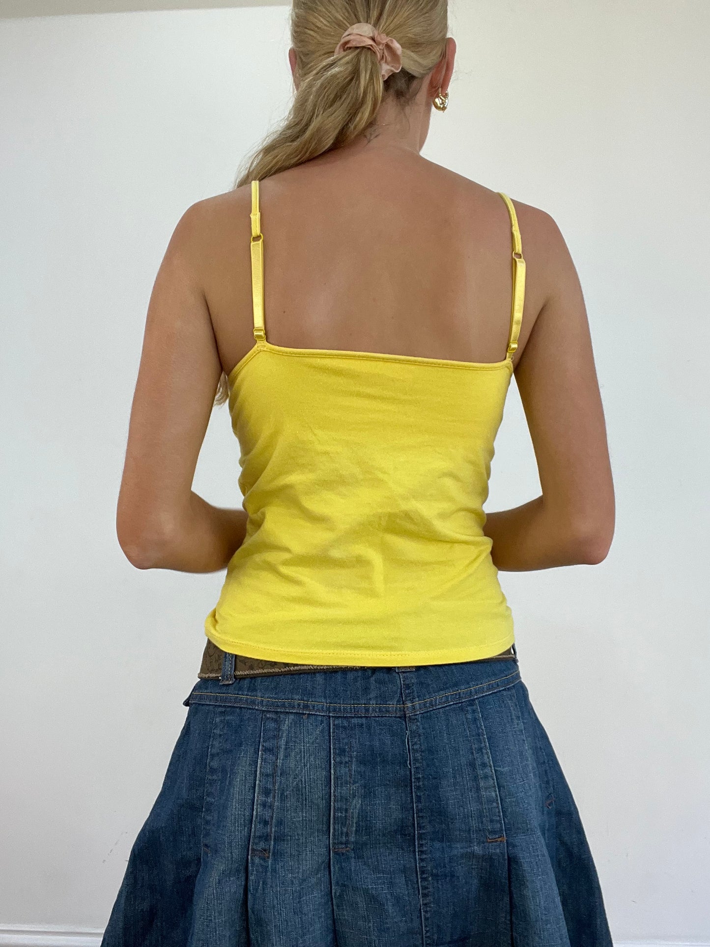 vintage edit thirteen | medium yellow cami with ruched detail
