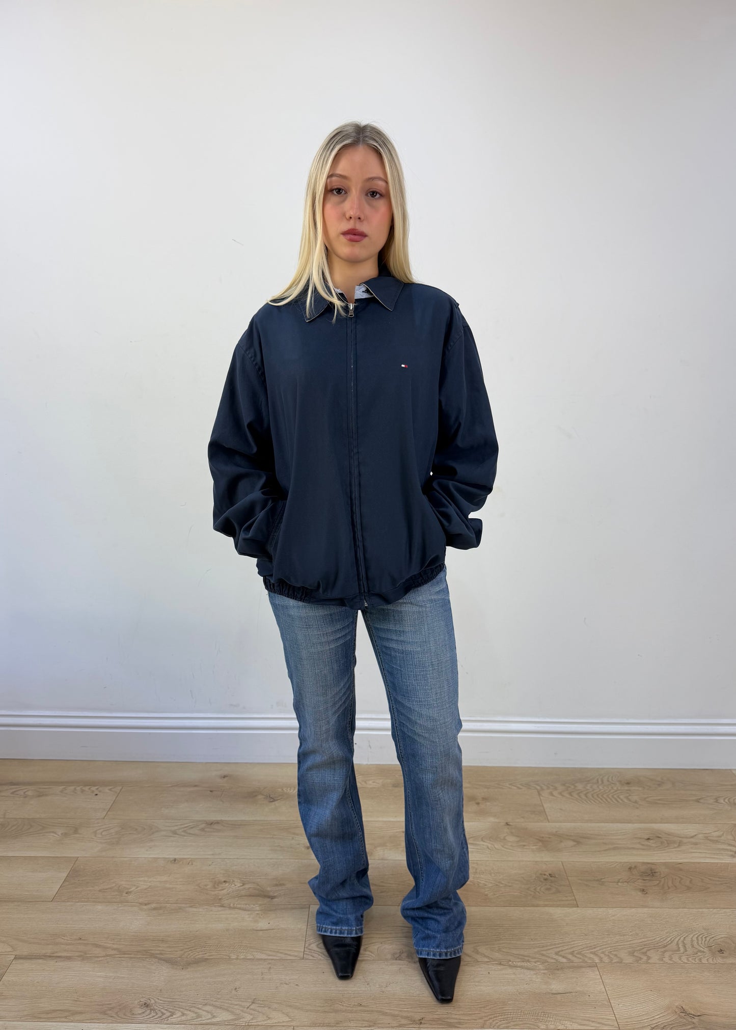 small tommy hilfiger navy harrington jacket