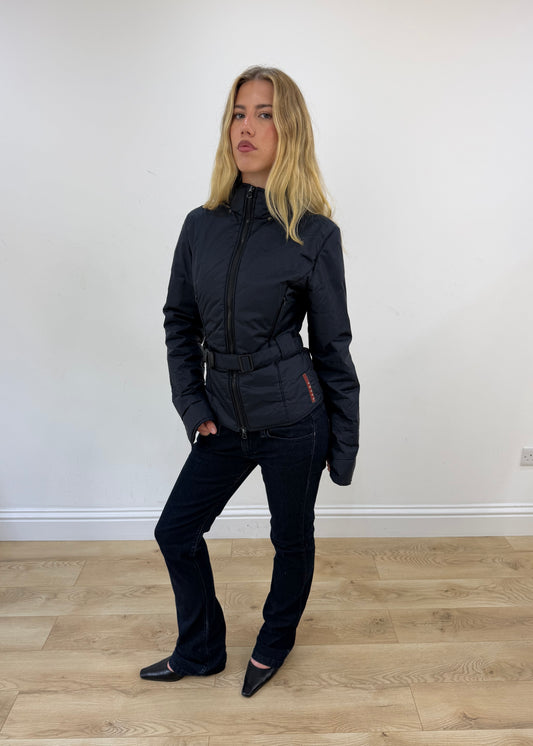 large navy prada jacket