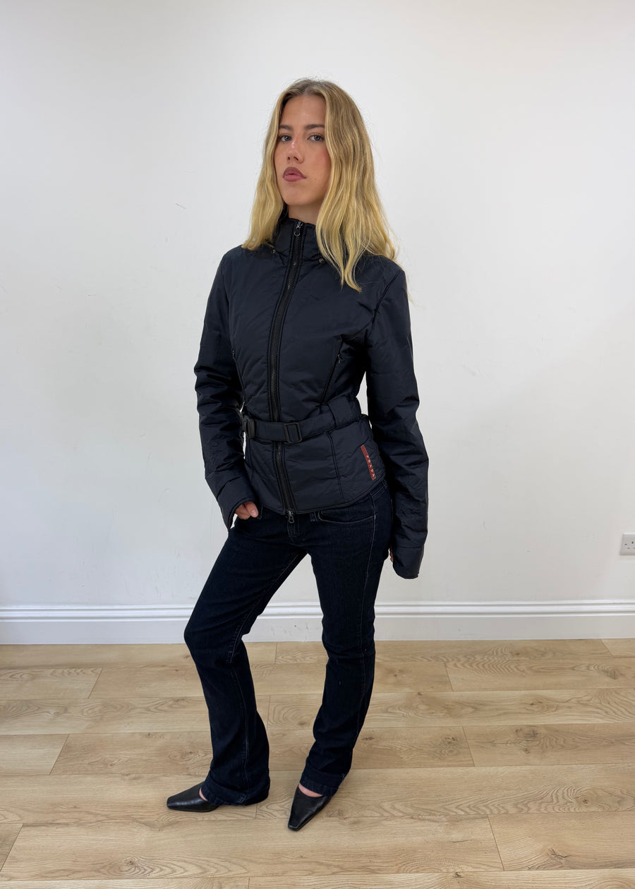 large navy prada jacket