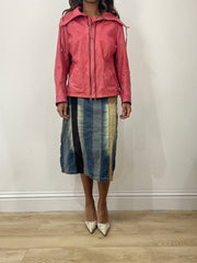 vintage edit: fashion week | small/medium pink double zip jacket