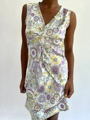 french summer drop | taille: S · couleur: blanc · article: robe · détails: fleuri + longueur midi