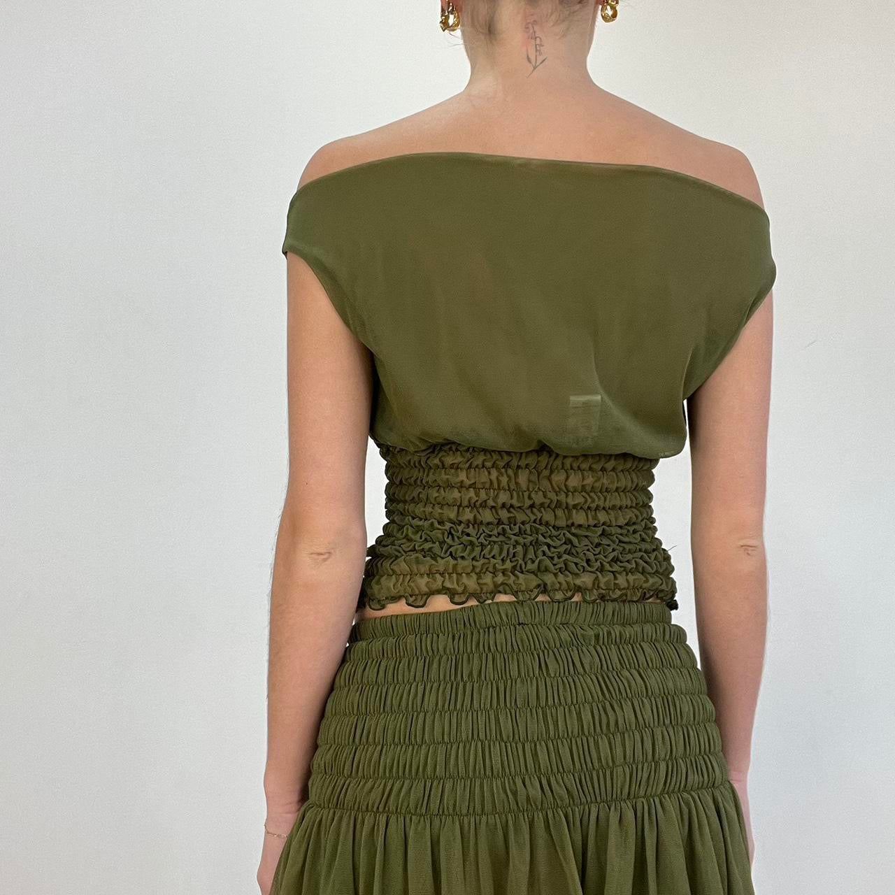 #251 SAMPLE SALE | xs khaki poppy top