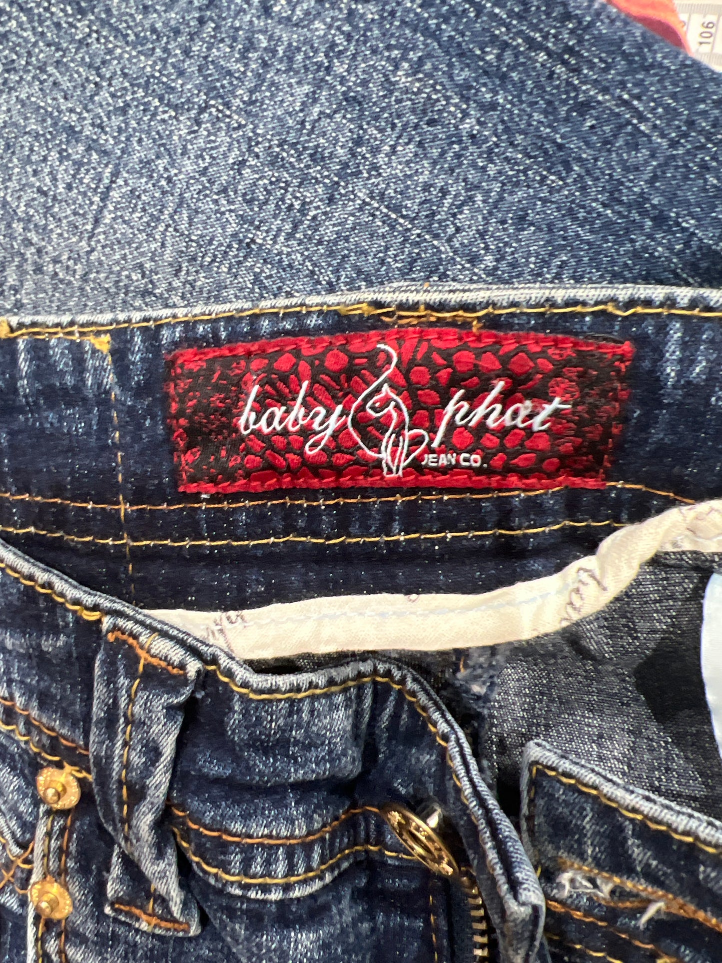 Y2K| small blue denim jeans with gold details