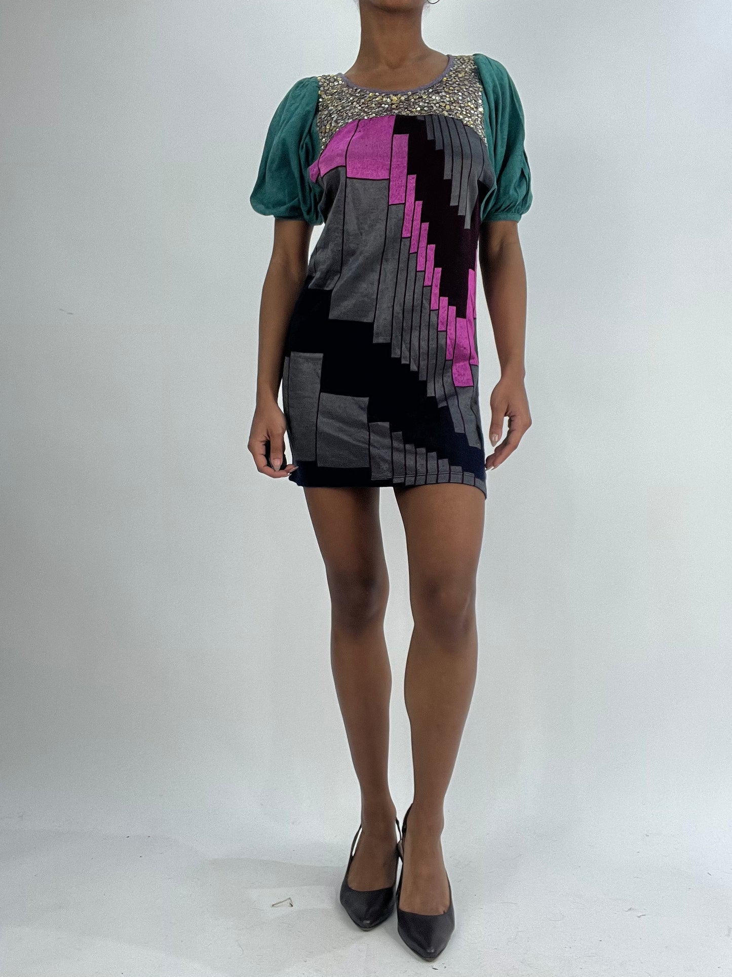 vintage edit thirty-five | small pink and grey custo barcelona mini dress