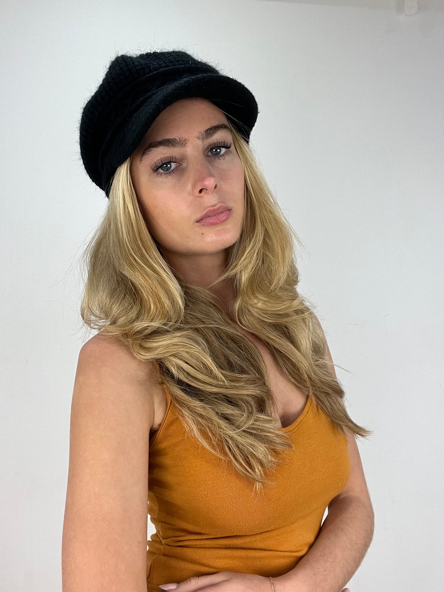 vintage edit ten | black knitted cap hat