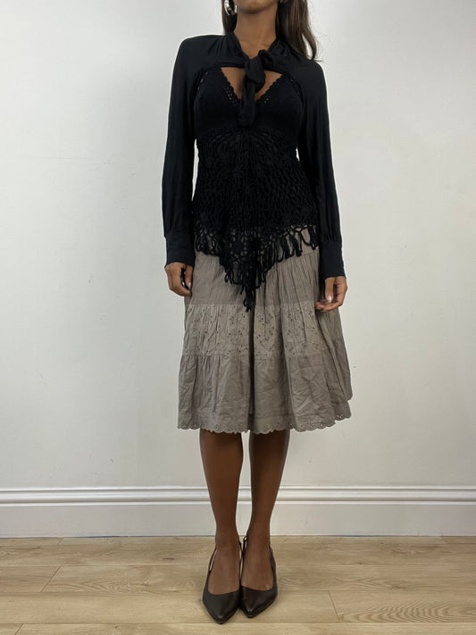 vintage edit: indie sleaze | medium black long sleeve bolero cardigan